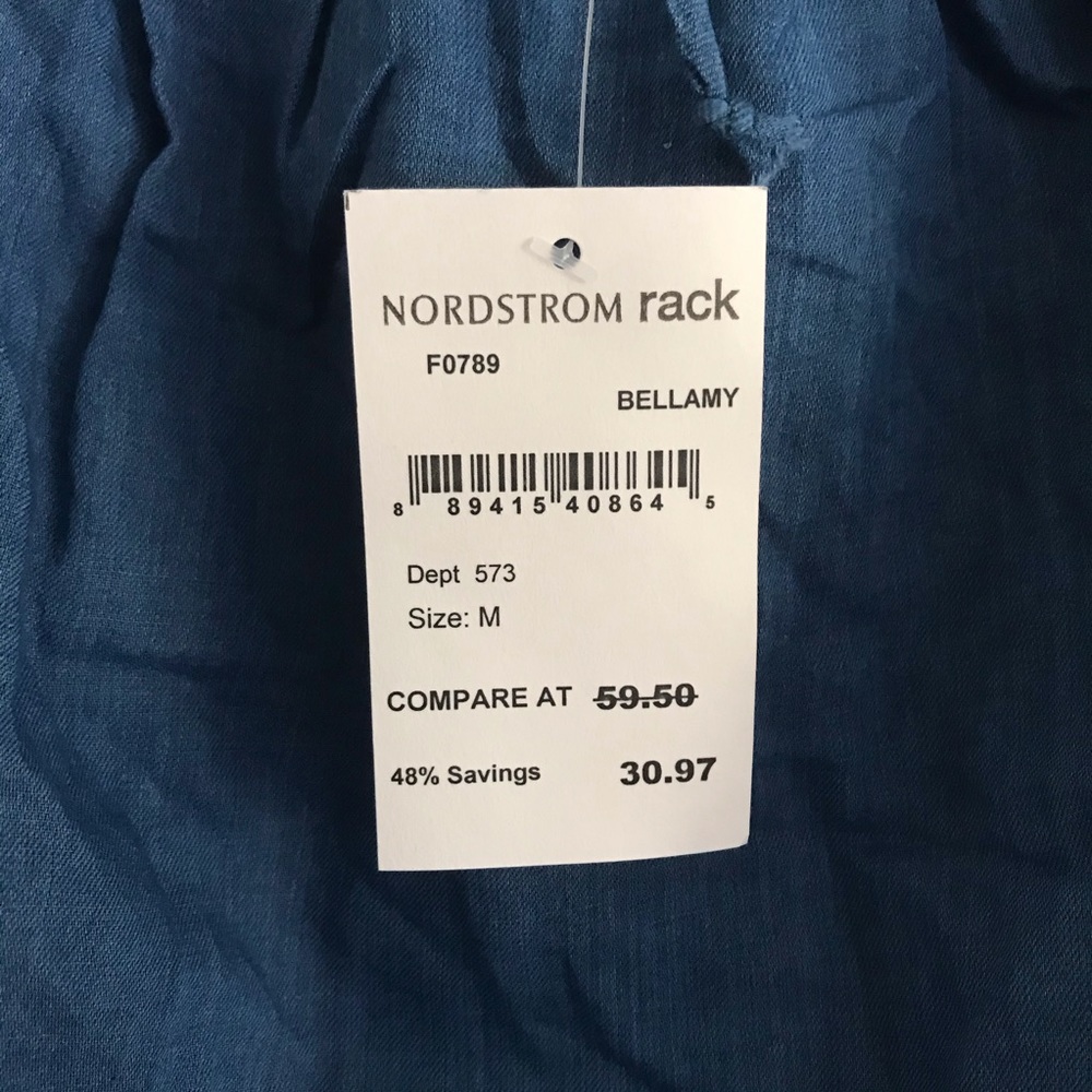 NWT Madewell Denim Off The Shoulder Blue Ruffle Sleeve Shirt Sz M - Picture 4 of 4